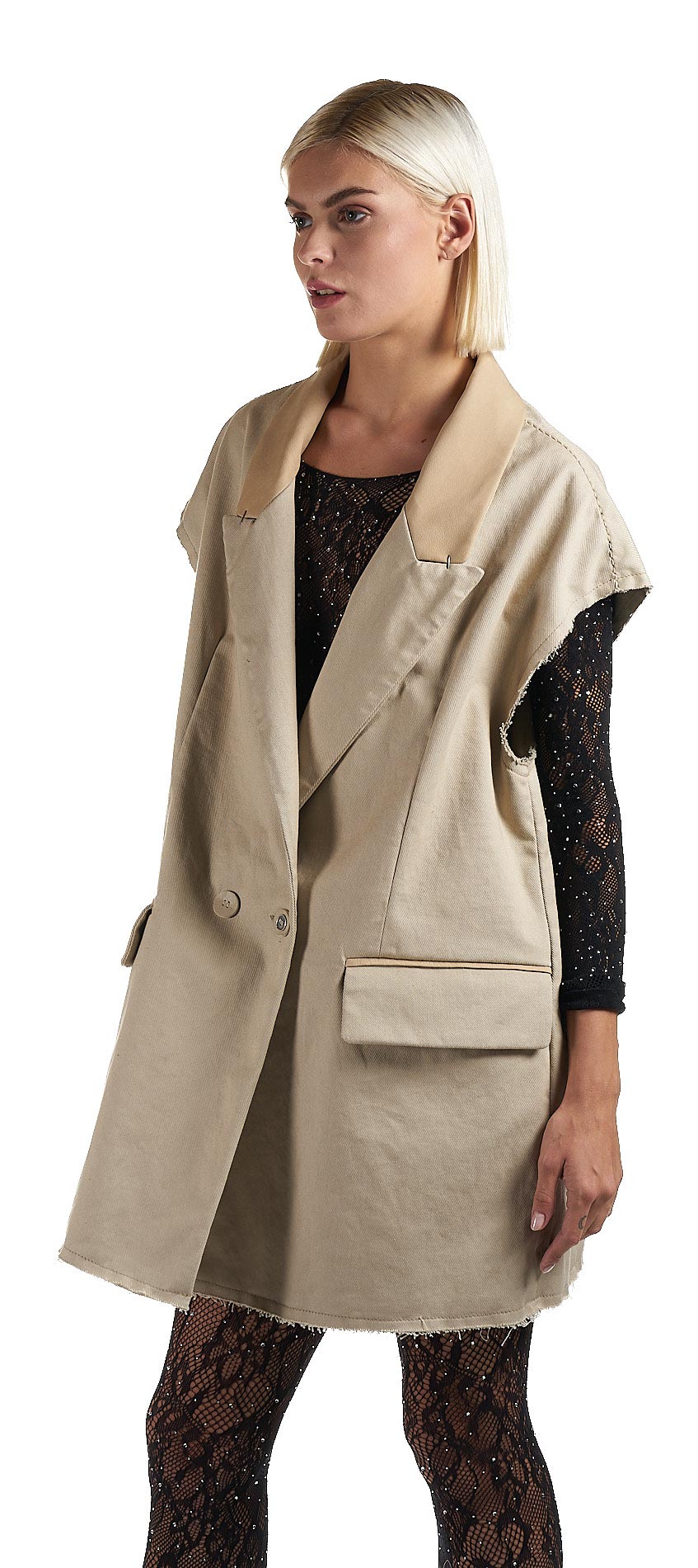 DANIELE BASTA LEATHER AND SILVER JACKET 
